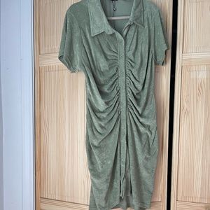 Toweling dress button down